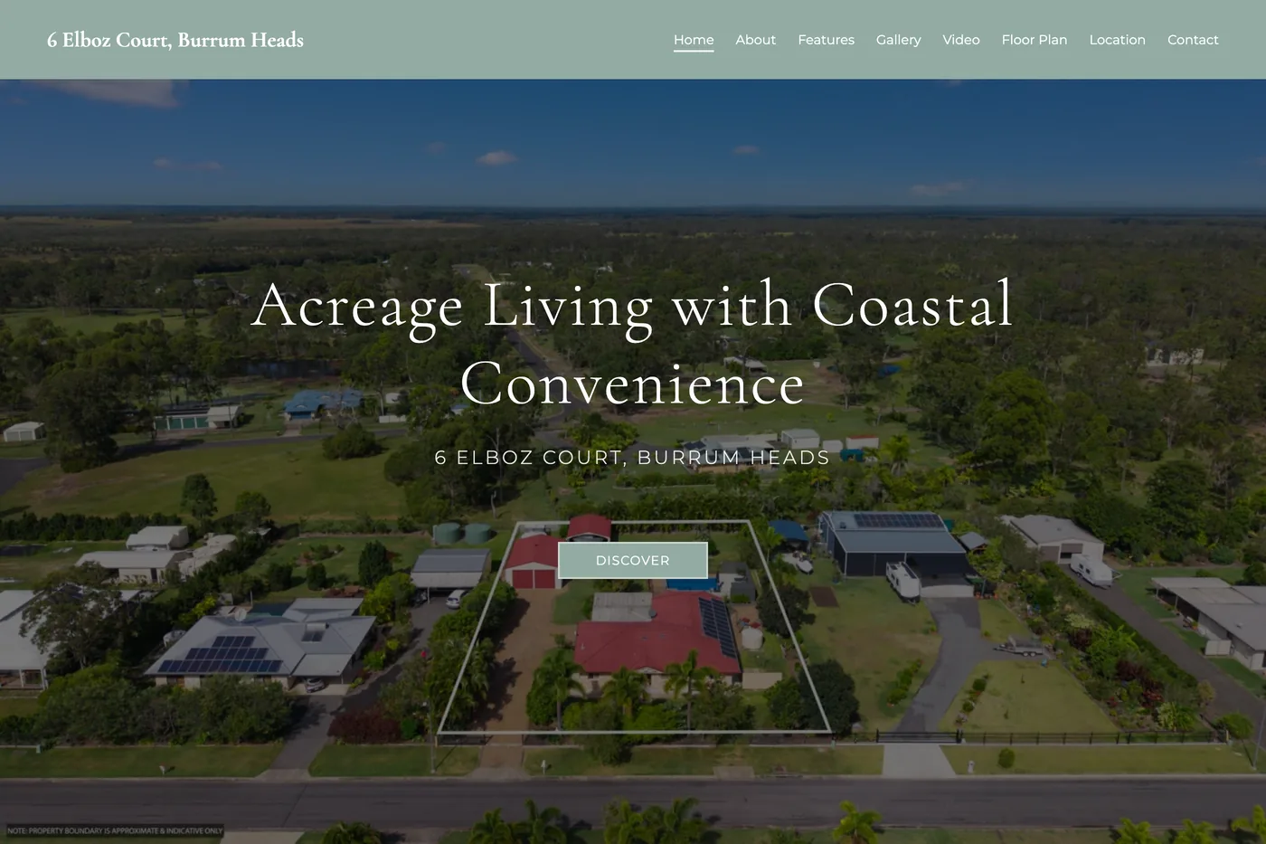 A finished property website, with the gallery, floor plan and enquiry form